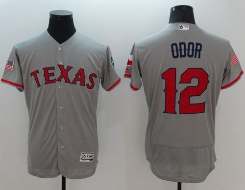Rangers #12 Rougned Odor Grey Fashion Stars & Stripes Flexbase Authentic Stitched MLB Jersey